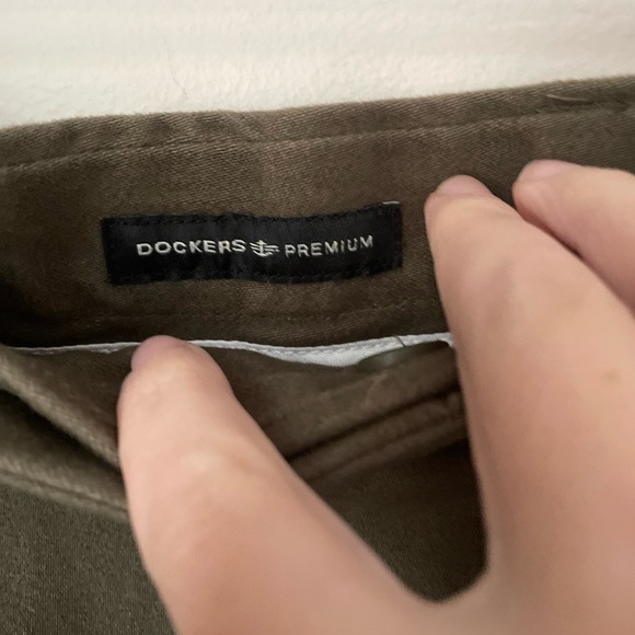 Dockers Premium Olive Green Cotton Flat Front Classic Fit Slacks Size 38 X 32 - Picture 6 of 9